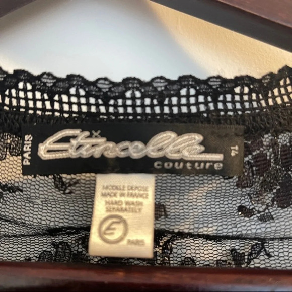 Top wrap lace 14 long sleeves black Étincelle small sparkle silver - Picture 2 of 6